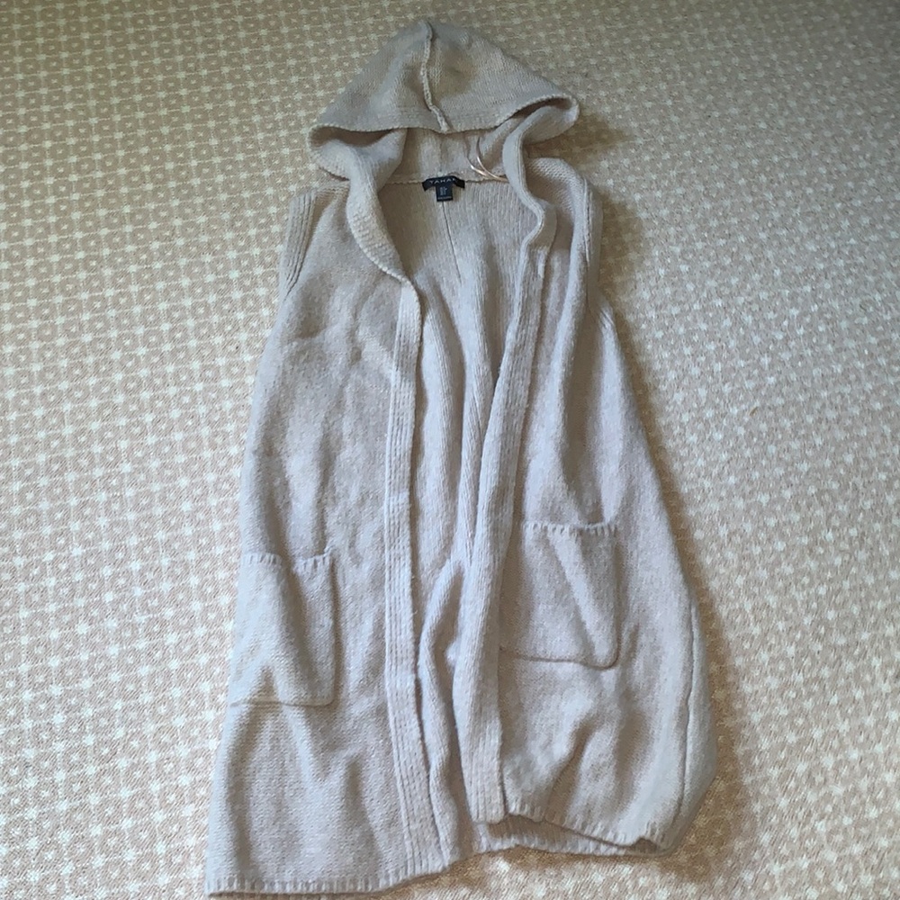 Tahari Brown Long Sweater Vest